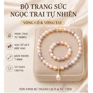 Sét chuỗi vòng cổ ngọc trai nước ngọt tự nhiên dài từ 43-46 cmVC, VT:17. MS:353VH
