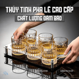 Cốc Uống R.Ư.Ợ.U Thủy Tinh Đáy Kim Cương Cao Cấp | Cốc Uống Whisky, Rock Phong Cách Bar Châu Âu