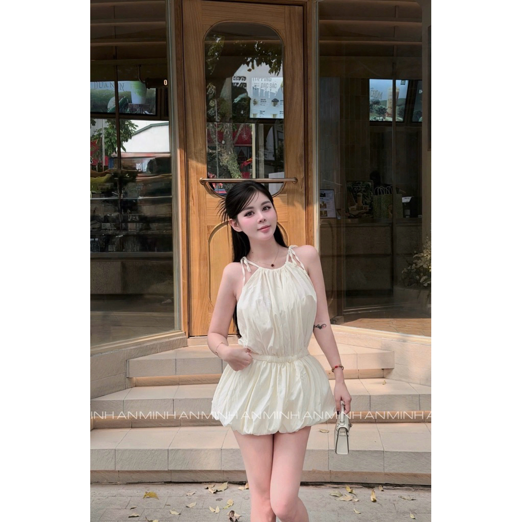 jum bồng cổ yếm chun eo đẹp lắm
