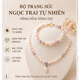 Sét chuỗi vòng cổ ngọc trai tứ quý dài VC:45 cm,VT: 17 cm. MS:301VH
