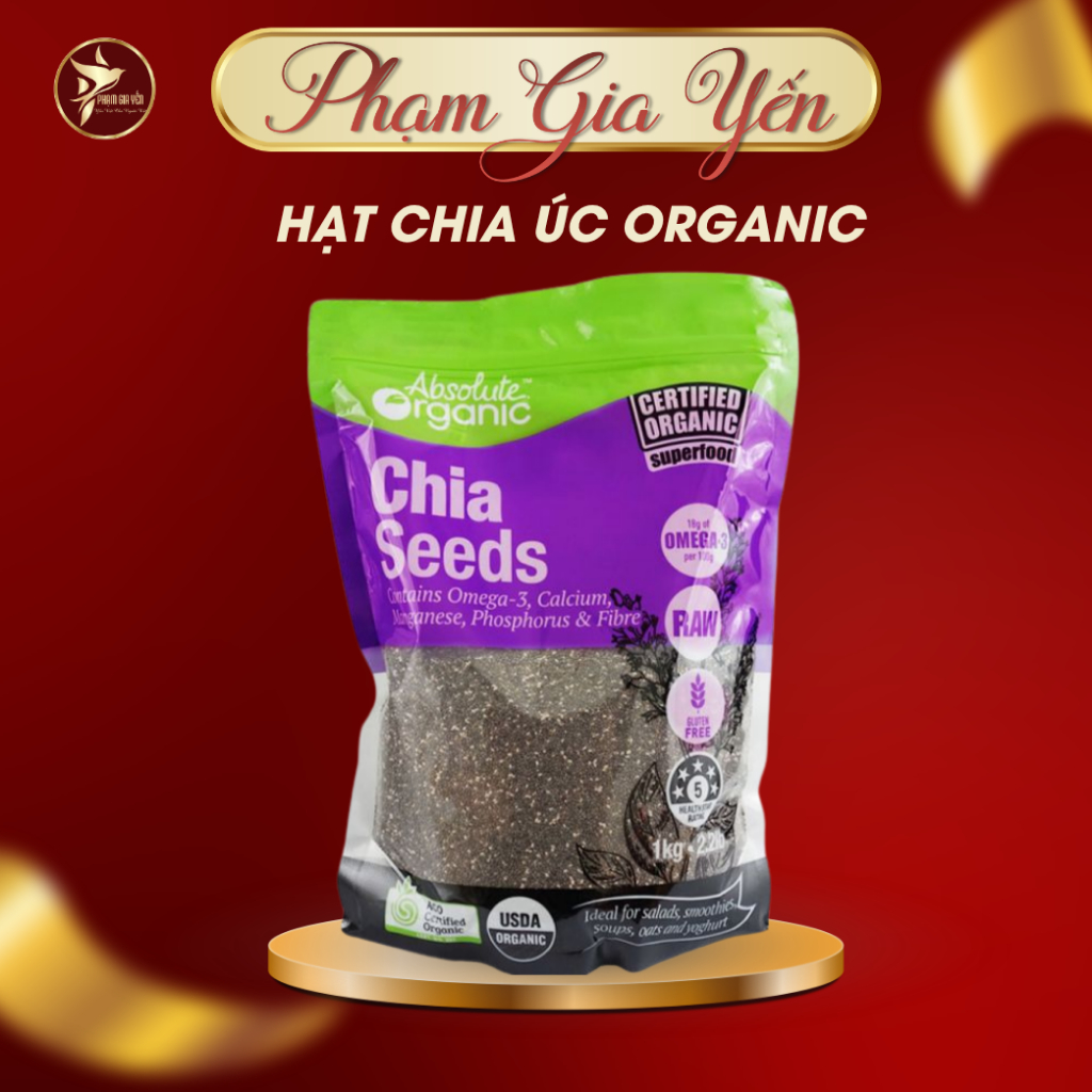 Hạt Chia Organic Nhập Khẩu Úc - hữu cơ, độ tinh khiết cao, tác dụng giảm cân, bổ sung omega-3 - Yến Sào Phạm Gia