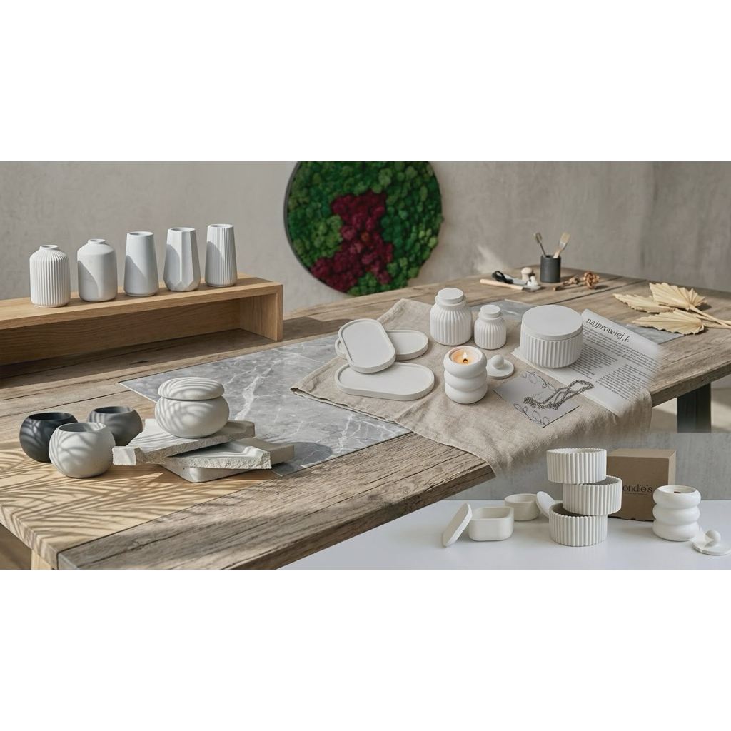 Hũ thạch cao đa năng Decor – Cốc nến handmade, đựng đồ, trang trí bàn làm việc, backgroud chụp ảnh, lọ hoa