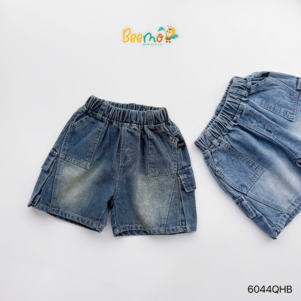 Quần short Jean Beemo thiết kế túi hộp năng động, chất liệu jean mềm mại cho bé 11-24kg