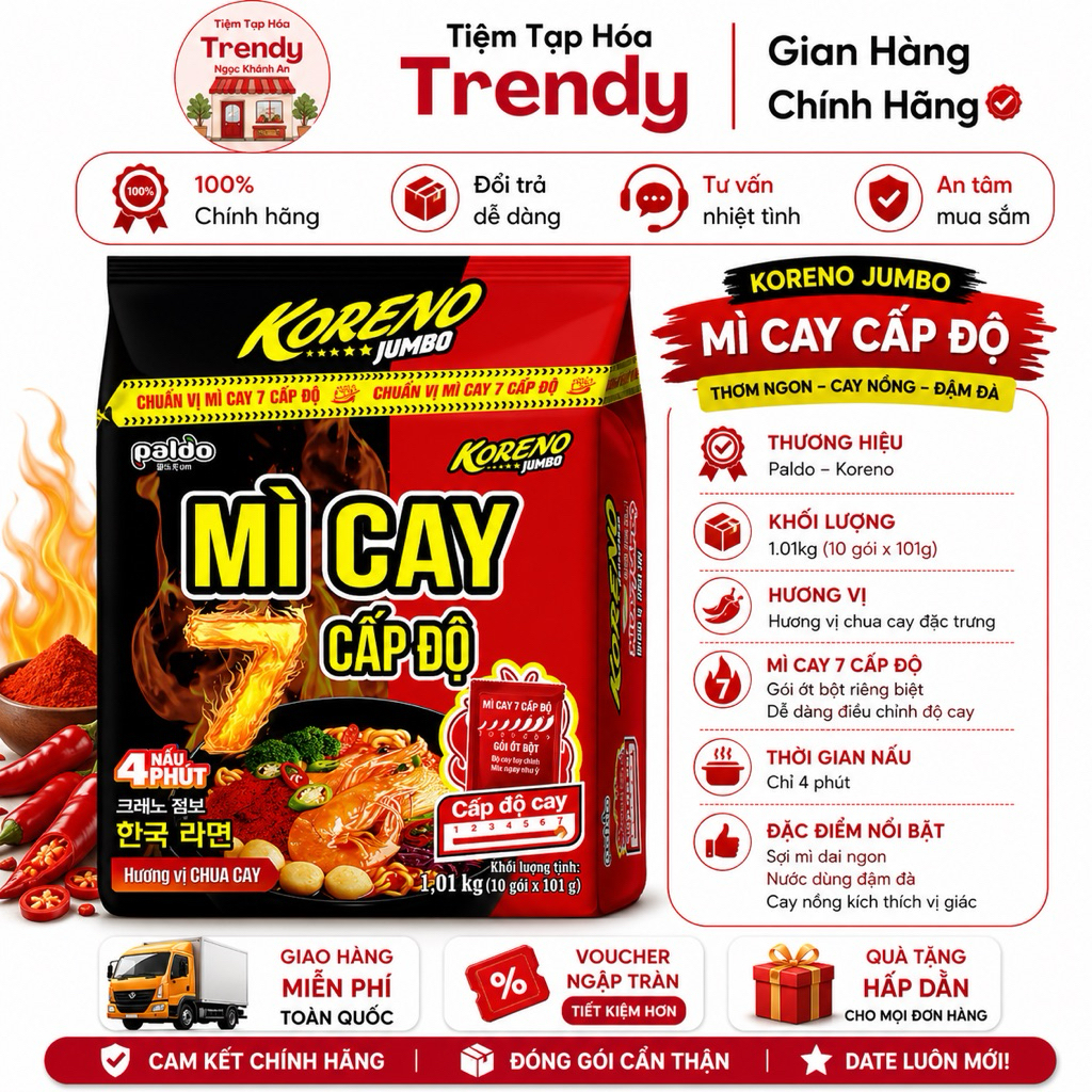 Mì Cay 7 Cấp Độ Koreno Chuẩn Vị Mì Cay Quán 101G