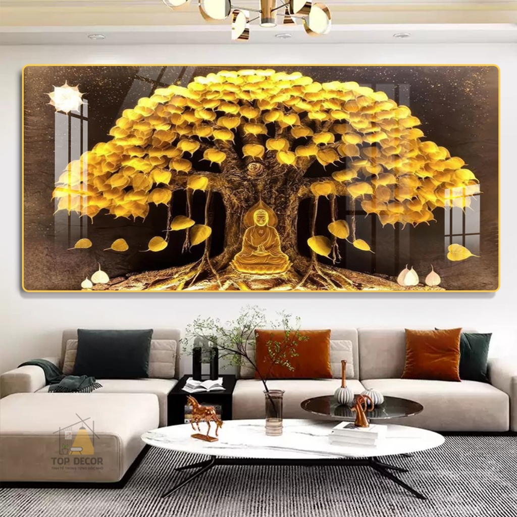 Tranh Treo Decor "ĐỨC PHẬT TỌA BỒ ĐỀ" Tranh Decor - Tranh Treo Phòng khách, Tranh Treo phòng ngủ, Tranh tráng gương