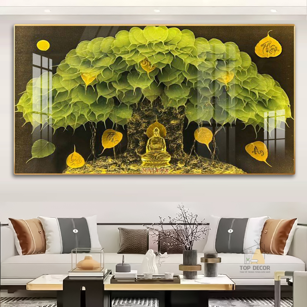 Tranh Treo Decor "ĐỨC PHẬT TỌA BỒ ĐỀ " Tranh Decor - Tranh Treo Phòng khách, Tranh Treo phòng thờ, Tranh tráng gương