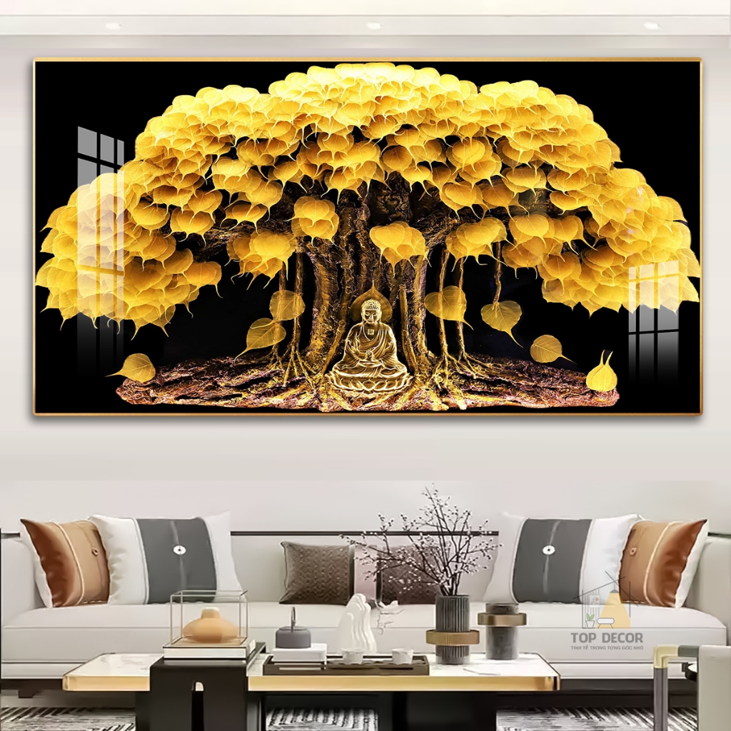 Tranh Treo Decor "ĐỨC PHẬT TỌA BỒ ĐỀ " Tranh Decor - Tranh Treo Phòng khách, Tranh Treo phòng thờ, Tranh tráng gương