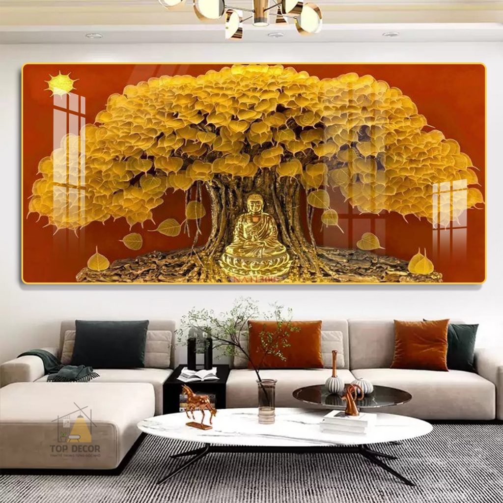 Tranh Treo Decor "ĐỨC PHẬT TỌA BỒ ĐỀ" Tranh Decor - Tranh Treo Phòng khách, Tranh Treo phòng ngủ, Tranh tráng gương