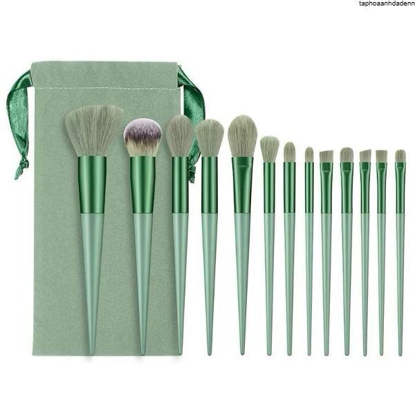 Bộ Cọ Trang Điểm 13 Món Vintage Kèm Túi Nhung, Bộ Cọ Trang Điểm Makeup Cá Nhân Chuyên Nghiệp