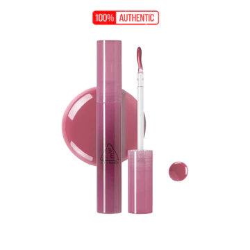 Son Bóng 3CE Drop Glow Gel Calming 4g Fullbox Son Gel Căng Mọng Màu Hồng Đất Tự Nhiên