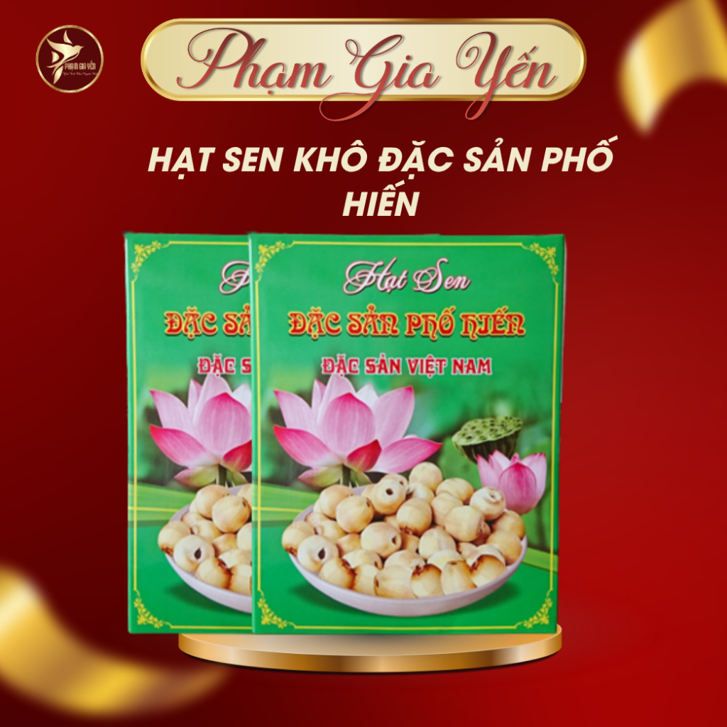 Hạt sen khô nấu chè, cháo, chưng yến táo đỏ thơm ngon - Yến Sào Phạm Gia