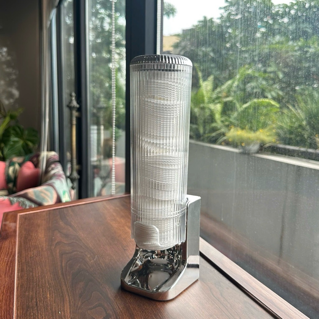 Hộp Đựng Bông Tẩy Trang tròn Vinasu VNS 303 Dán Tường, Ống Đựng bông tẩy trang tiện lợi TẶNG MIẾNG DÁN