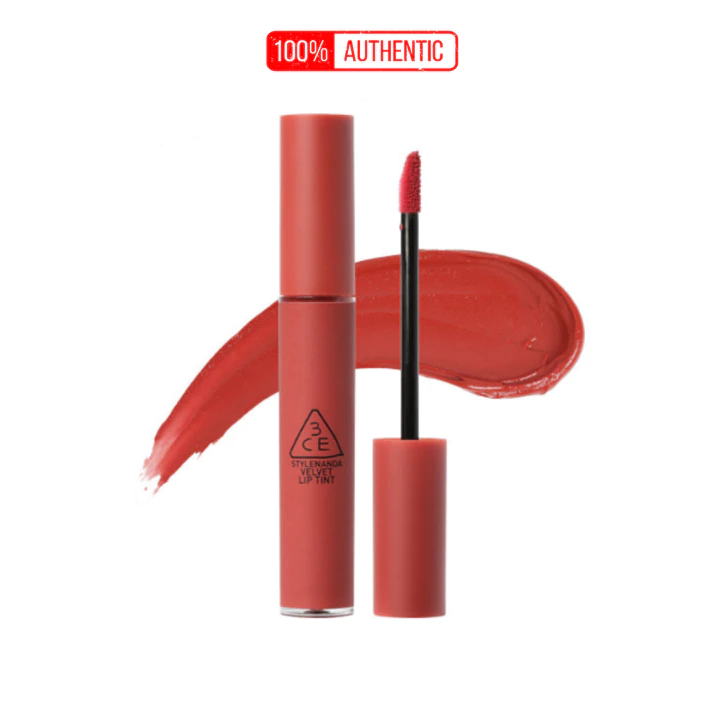 Son Kem Lì 3CE Velvet Lip Tint Daffodil 4g Fullbox Son Nhung Mịn Màu Đỏ Hồng Đất Tôn Da