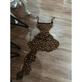 Đầm body hai dây phối ren nhún hông tua rua bèo sang chảnh ( Freesize < 55kg )