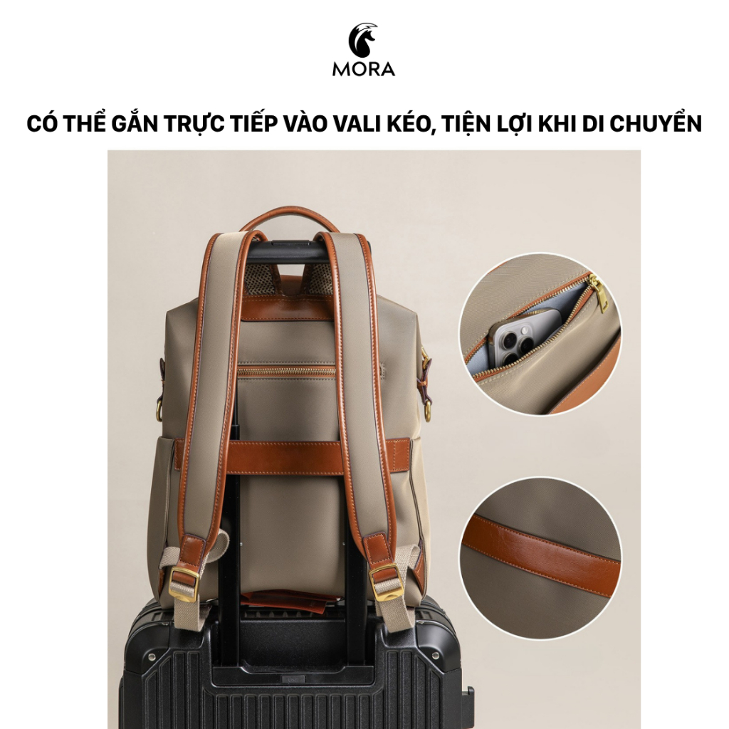 Balo MORA ELITE cao cấp – Balo laptop công sở nhẹ, dung tích lớn, thiết kế sang trọng, chống nước
