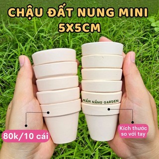 [Combo 10 Cái] Chậu Đất Nung Mini 5x5cm Trồng Sen Đá Xương Rồng – MẦM NẮNG GARDEN