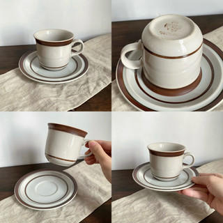 Tổng Hợp Dĩa/ Tách Trà Gốm Nhật Tone Be Basic Viền Màu