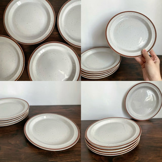 Tổng Hợp Dĩa/ Tách Trà Gốm Nhật Tone Be Basic Viền Màu
