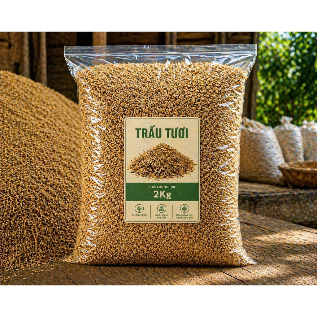 Trấu tươi Thái Bình sạch tự nhiên chuyên trộn đất trồng cây tạo độ tơi xốp giữ ẩm thoáng rễ ủ phân hữu cơ
