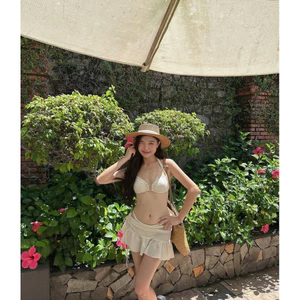 Bikini 3 mảnh áo Khoen quần ship kèm chân váy( sẵn hàng- che tên)