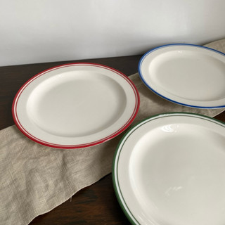 Dĩa Basic Viền Màu Vintage Hiệu Francfranc Size 20*2
