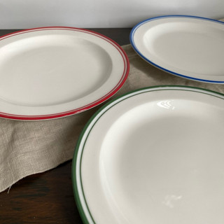 Dĩa Basic Viền Màu Vintage Hiệu Francfranc Size 20*2