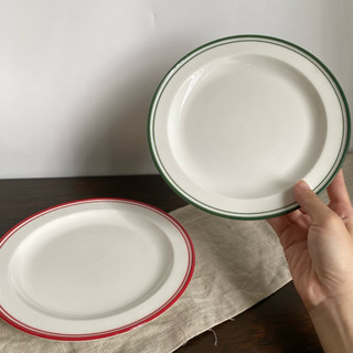 Dĩa Basic Viền Màu Vintage Hiệu Francfranc Size 20*2