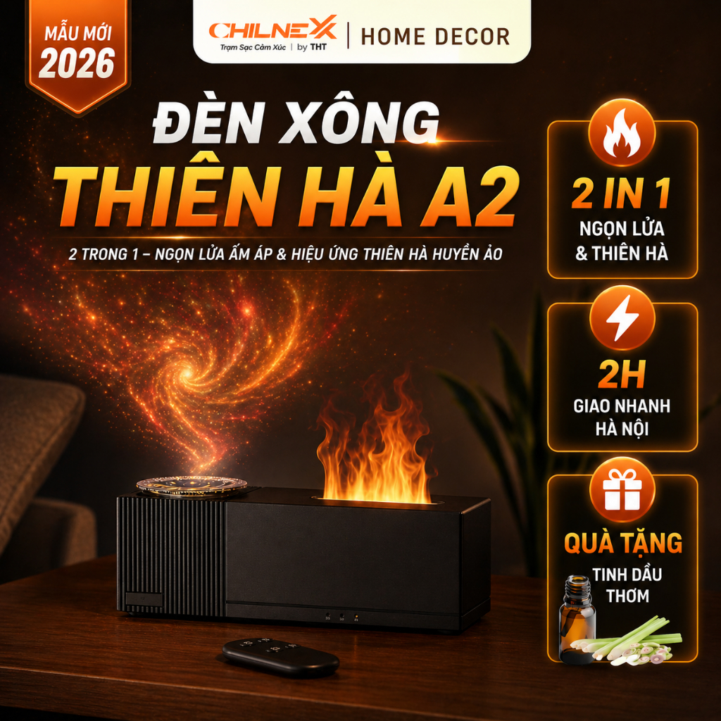 Máy xông thiên hà A2 CHILNEXX[02] máy khếch tán tinh dầu đèn thiên hà decor chill Làm đèn ngủ hẹn giờ quà tặng cao cấp