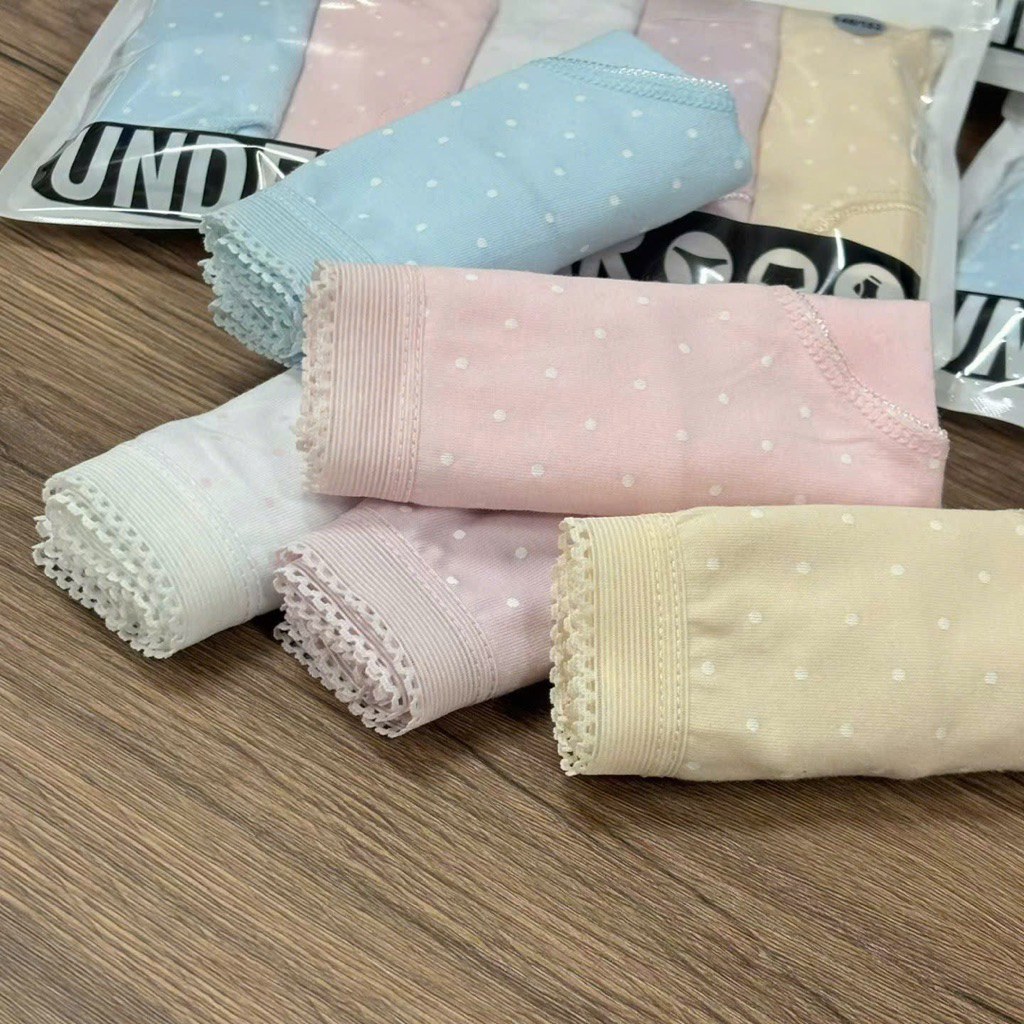 Combo 5 Quần Chip Trẻ Em Bé Gái Xuất Dư Re.served Cotton Mềm Mịn Cho Bé Gái Size 98-164cm