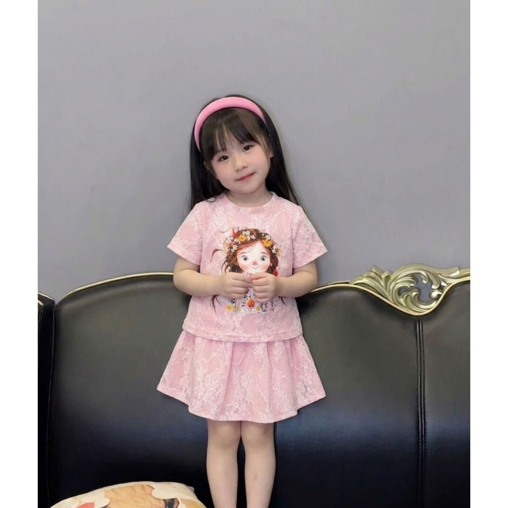 Bộ váy xếp ly bé gái mùa hè CÔ GÁI chất cotton co giãn 4 chiều thoáng mát size 9–43kg siêu xinh năng động HH1