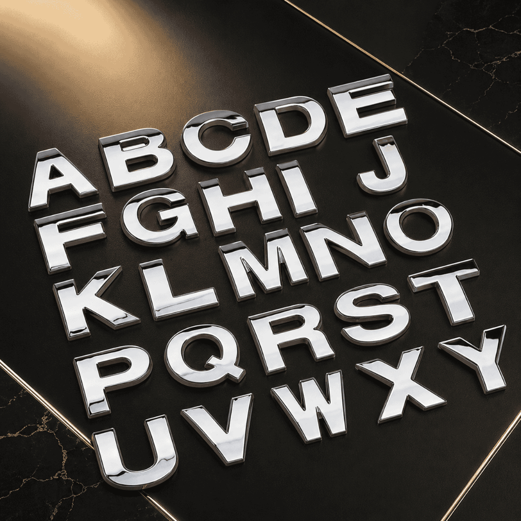 (Hàng cao cấp) Decal Tem Chữ/Số Nổi 3D Bằng Kim loại Cao Cấp Mạ Crom Dán Trang Trí Ô Tô Kích Thước Cao 2,6 cm Cobak Auto