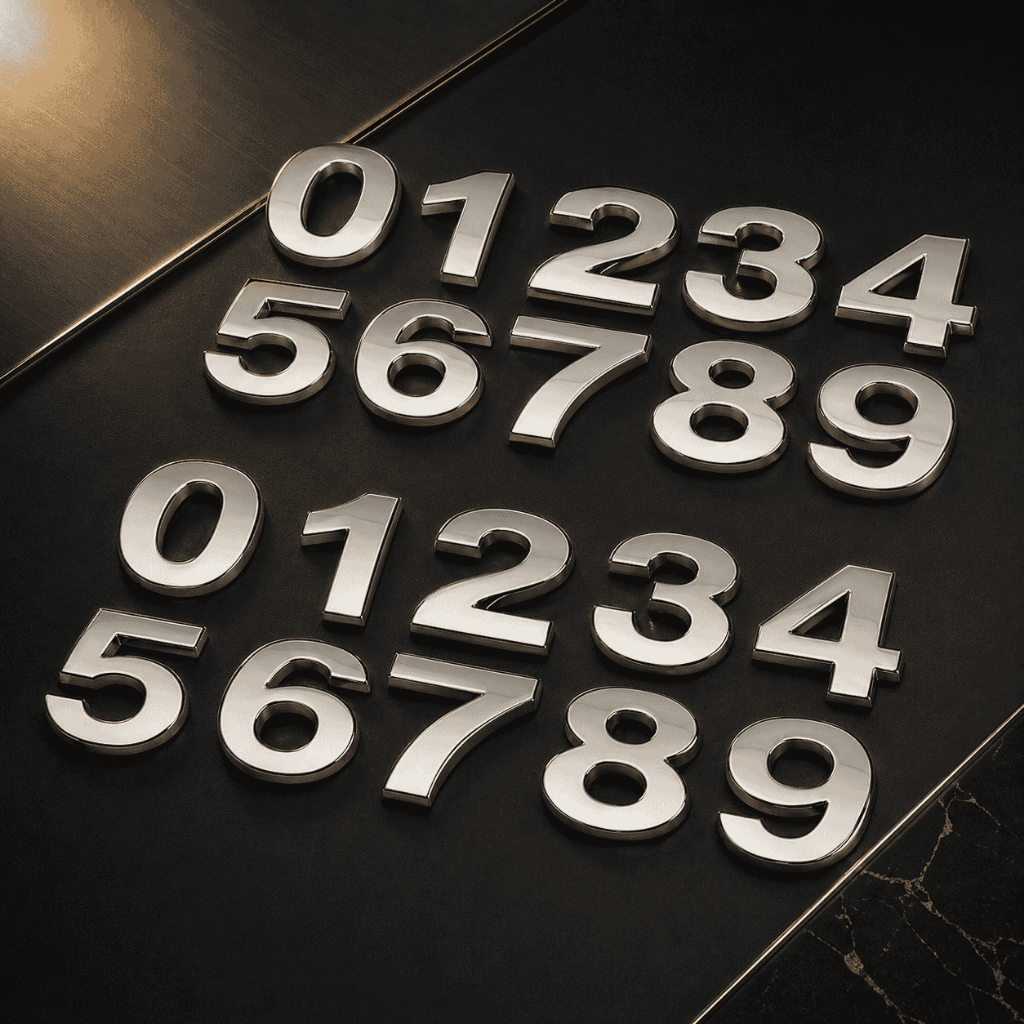 (Hàng cao cấp) Decal Tem Chữ/Số Nổi 3D Bằng Kim loại Cao Cấp Mạ Crom Dán Trang Trí Ô Tô Kích Thước Cao 2,6 cm Cobak Auto