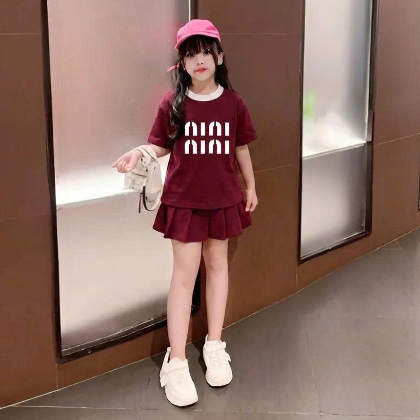 (váy có lót).Váy cho bé gái,váy xếp ly có lót trong in chữ niw niw chất vải cotton mềm mịn.V03