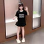 .Váy cho bé gái,váy xếp ly có lót trong in chữ niw niw chất vải cotton mềm mịn.V03