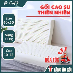 Gối cao su non thiên nhiên đúc nguyên khối, giảm đau nhức cổ, giảm ngủ ngáy, ngủ ngon sâu giấc hơn