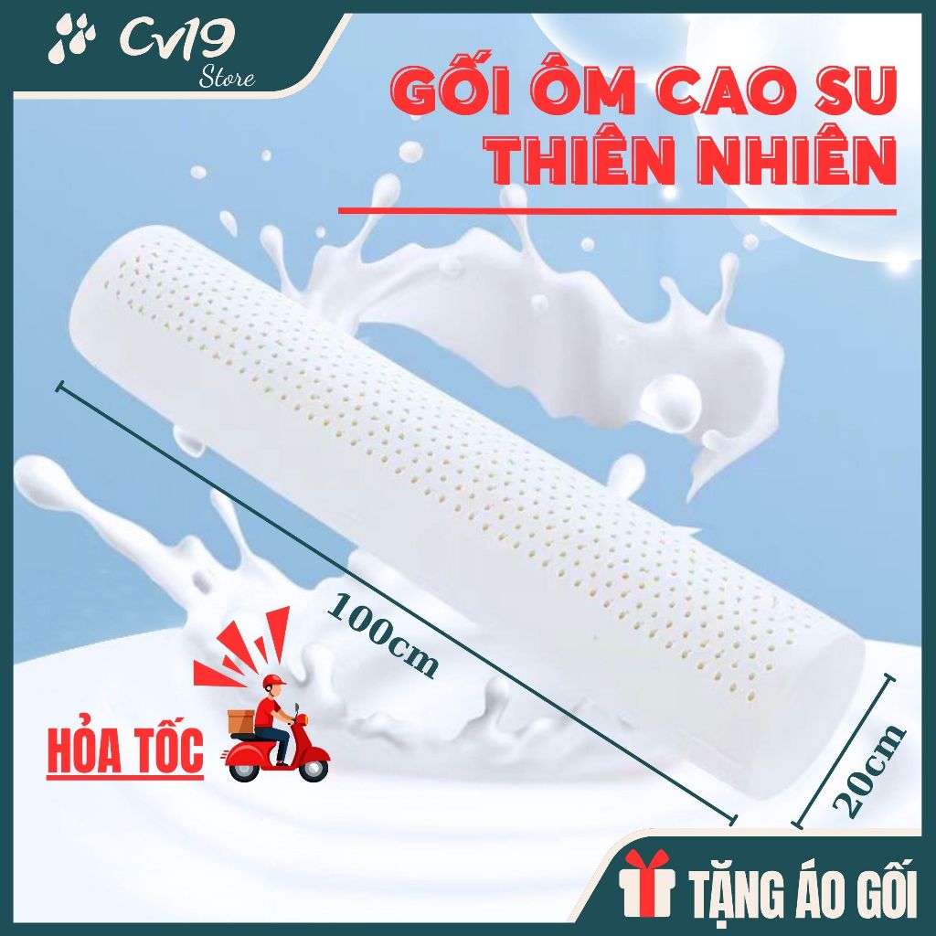 [GỐI ÔM] Cao su non thiên nhiên đúc nguyên khối, đàn hồi, êm ái, thông thoáng, kháng khuẩn