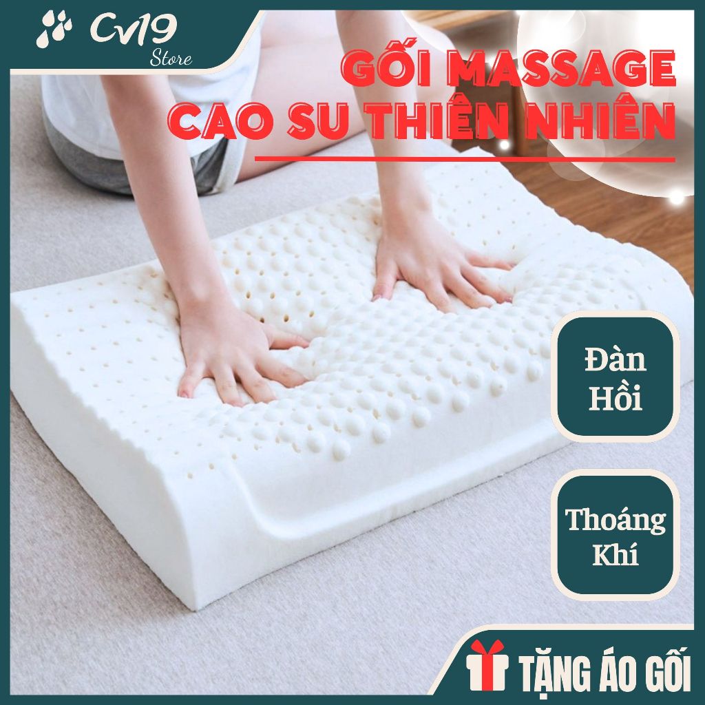 [MASSAGE] Gối cao su thiên nhiên, massage cổ giảm đau nhức cổ, ngủ ngon sâu giấc, thông thoáng