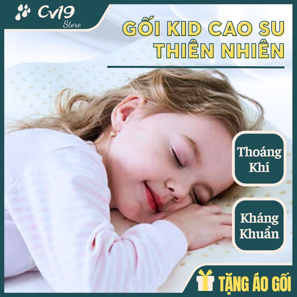 [GỐI TRẺ EM] Gối cao su non thiên nhiên cho bé, gối ngủ ngon, ngủ sâu giấc, thông thoáng, êm ái