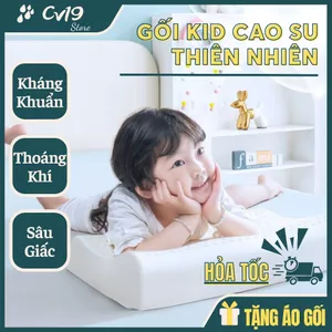 Gối cao su non thiên nhiên cho bé, gối ngủ ngon, ngủ sâu giấc, thông thoáng, êm ái