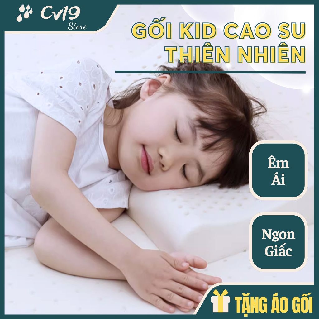 [GỐI TRẺ EM] Gối cao su non thiên nhiên cho bé, gối ngủ ngon, ngủ sâu giấc, thông thoáng, êm ái