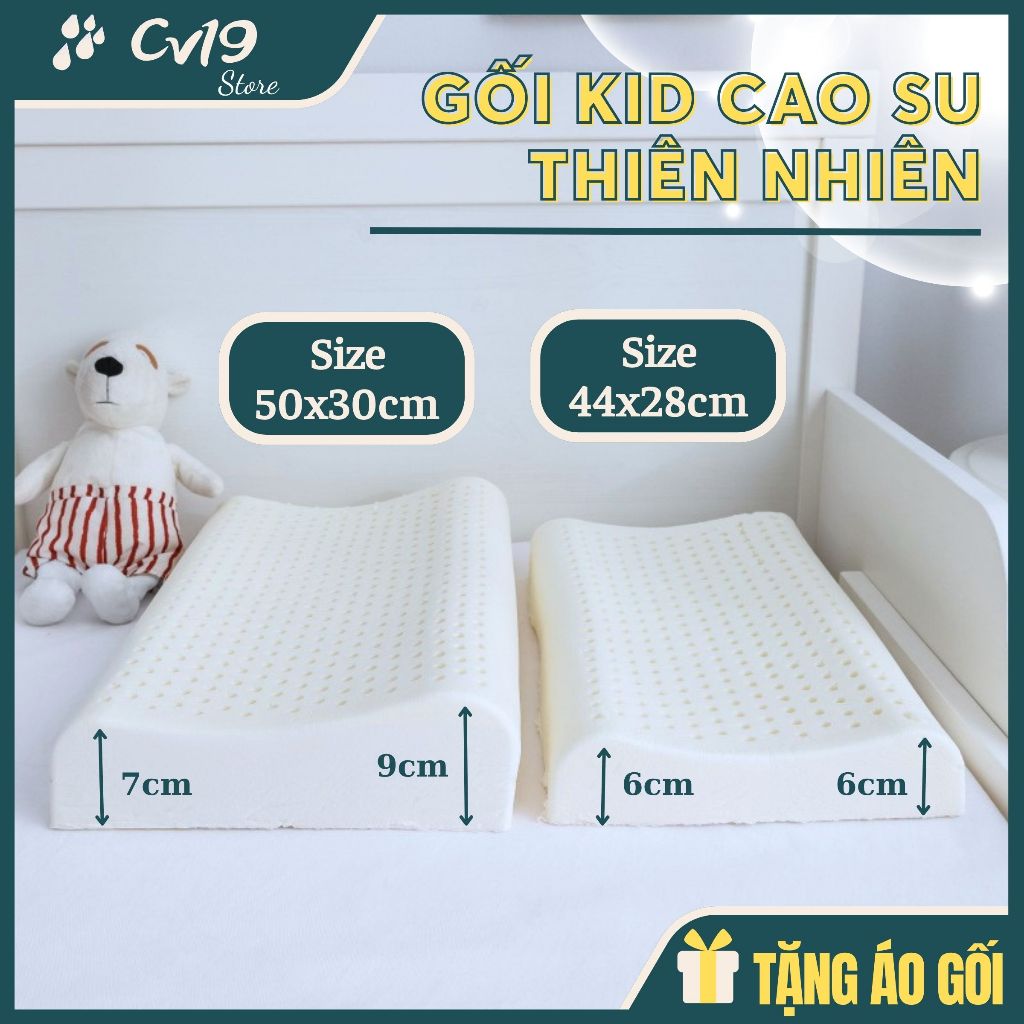 [GỐI TRẺ EM] Gối cao su non thiên nhiên cho bé, gối ngủ ngon, ngủ sâu giấc, thông thoáng, êm ái