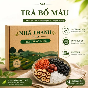 Trà Bổ Máu Ích Huyết Nhã Thanh – Táo Đỏ Kỷ Tử Dâu Tằm – Trà Thảo Mộc Nhã Thanh – Hộp 10/20/30 Gói
