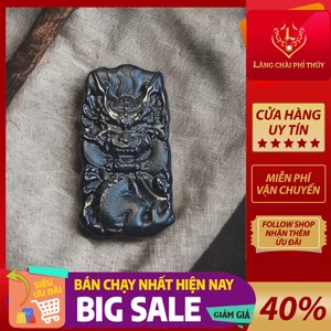 Dây chuyền Long Bài Phỉ Thúy Mực Dục Đen Huyền – Khí Chất Đế Vương