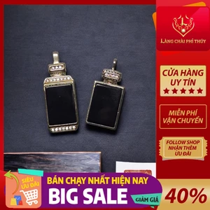 Mặt Dây Chuyền Vô Sự Bài Mực Dục thấu đèn – Khung Bạc S925 Sang Trọng