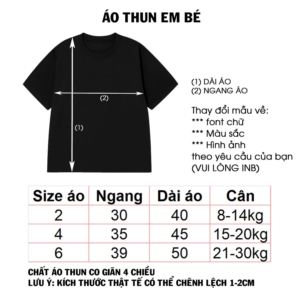 In Áo Em Bé Theo Yêu Cầu, In Ảnh Gia Đình, In Logo, In Chữ Form Oversize Cotton 230gsm Co Giản 4 Chiều