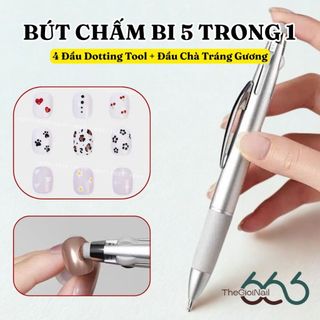 Bút Chấm Nail 5in1 Đa Năng – 4 Đầu Dotting Tool + Đầu Chà Tráng Gương, Bút Vẽ Nail, Chrome Tiện Lợi THEGIOINAIL666