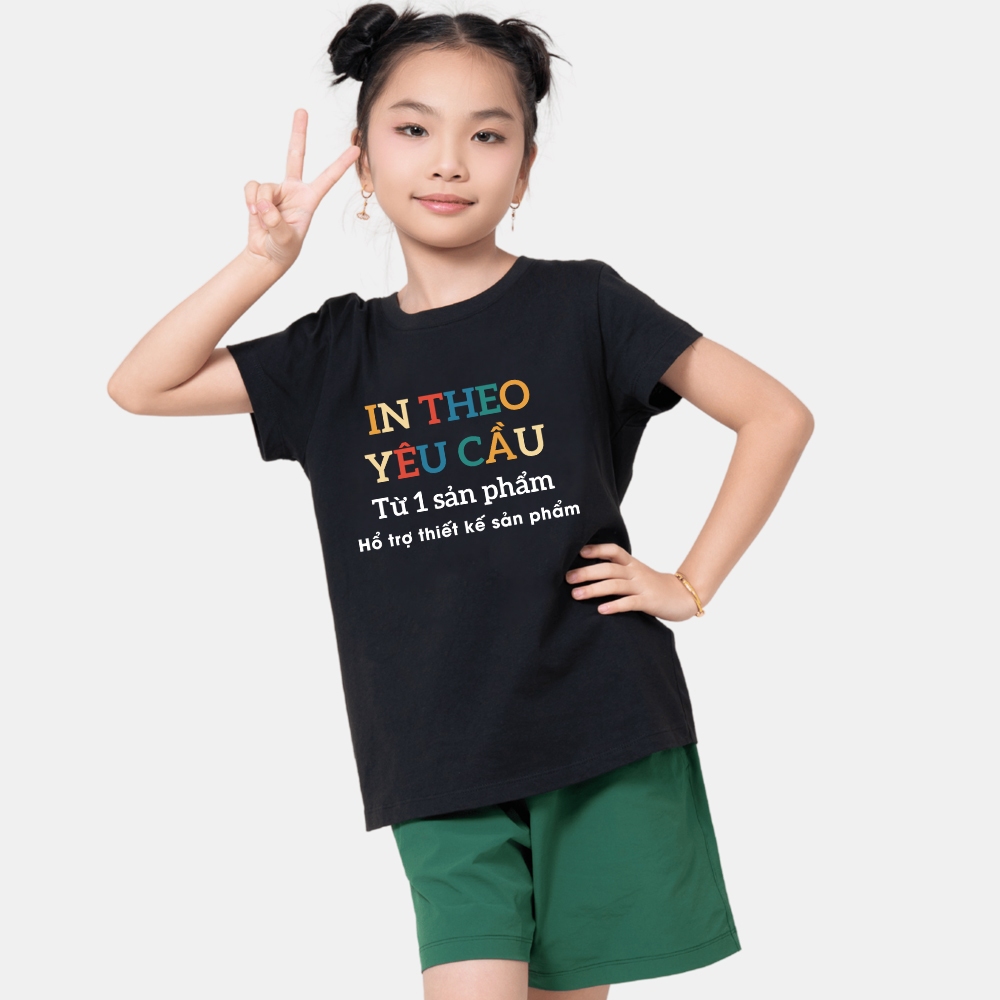 In Áo Em Bé Theo Yêu Cầu, In Ảnh Gia Đình, In Logo, In Chữ Form Oversize Cotton 230gsm Co Giản 4 Chiều