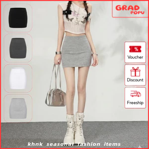 Chân váy ngắn nữ GRADPOPU form ôm body co giãn tôn dáng váy ôm basic cạp cao style Hàn Quốc CV28