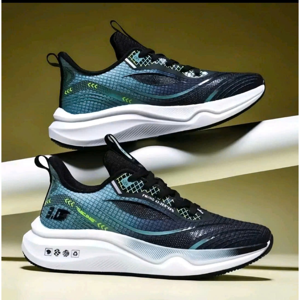 [Tặng Tất] Giày Thể Thao Nam Màu Xanh Phối Trắng, Đen Thời Trang Sneaker Đứng Form Êm Ái Năng Động