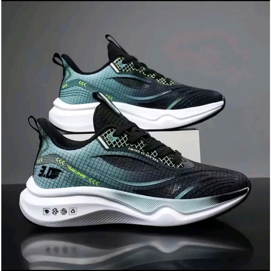 [Tặng Tất] Giày Thể Thao Nam Màu Xanh Phối Trắng, Đen Thời Trang Sneaker Đứng Form Êm Ái Năng Động